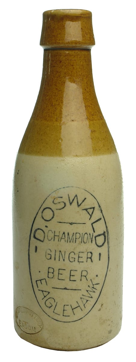 Oswald Champion Ginger Beer Eaglehawk Antique Bottle