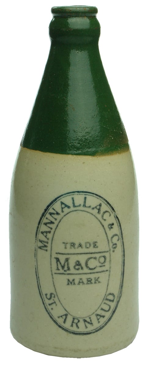 Manallac St Arnaud Stoneware Green Top Bottle