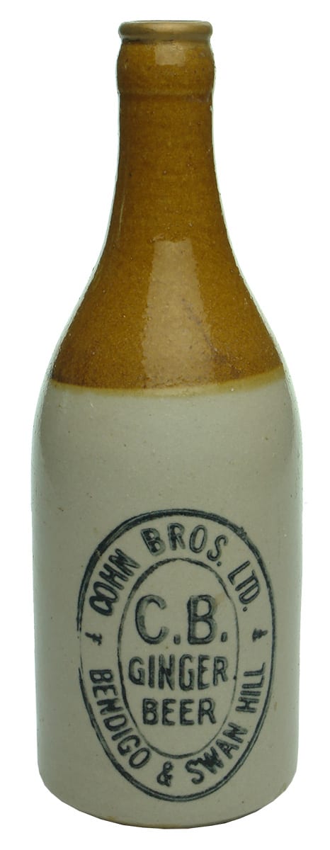 Cohn Bros Bendigo Swan Hill Stoneware Crown Seal Bottle