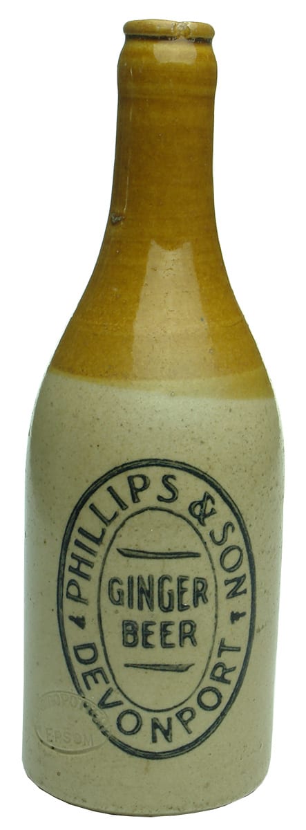 Phillips Ginger Beer Devonport Crown Seal Bottle