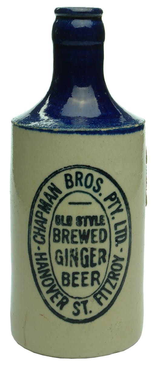 Chapman Bros Old Style Brewed Ginger Beer Hanover Fitzroy Bottle