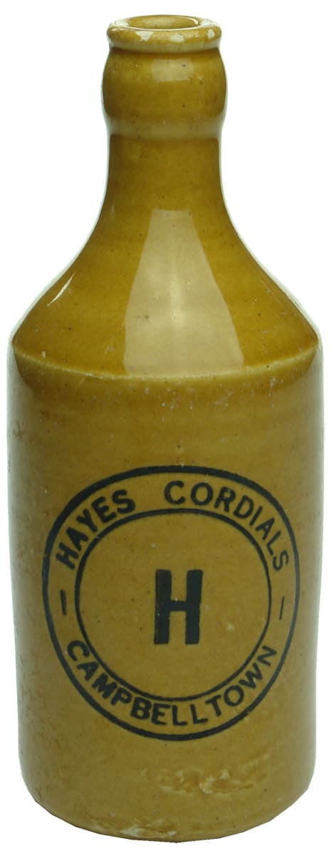 Hayes Cordials Campbelltown Stoneware Ginger Beer Bottle