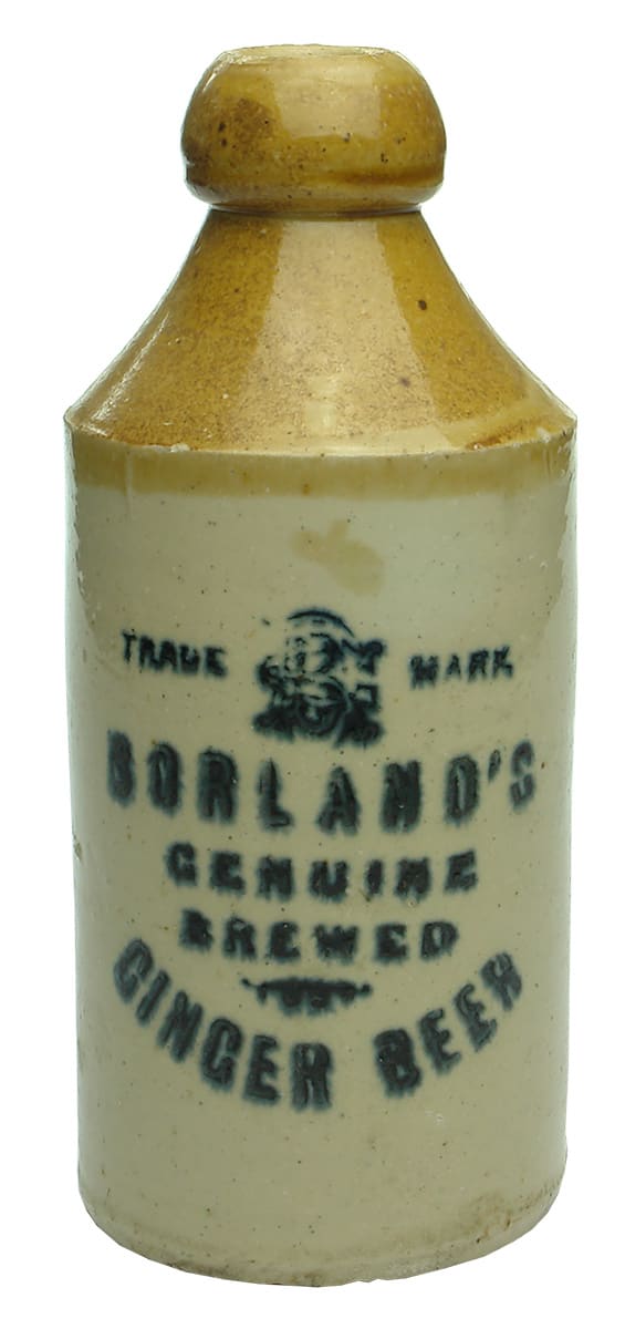 Borland's Genuine Brewed Ginger Beer Stoneware Bottle