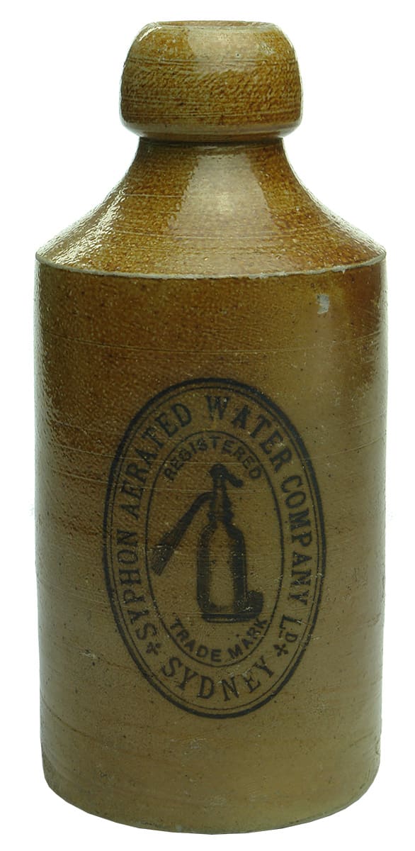 Syphon Aerated Water Company Sydney Stoneware Bottle