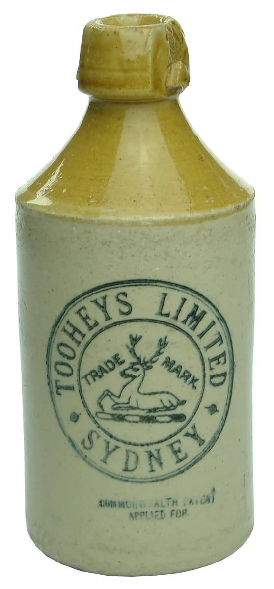 Tooheys Limited Sydney Commonwealth Patent Stoneware Bottle