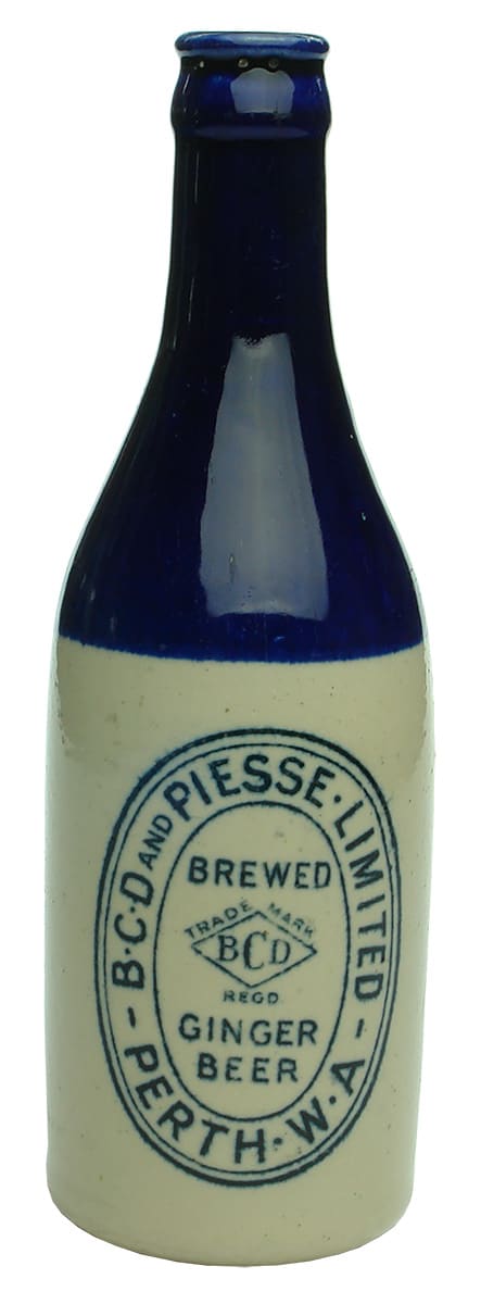 BCD Piesse Brewed Ginger Beer Perth Stoneware Bottle