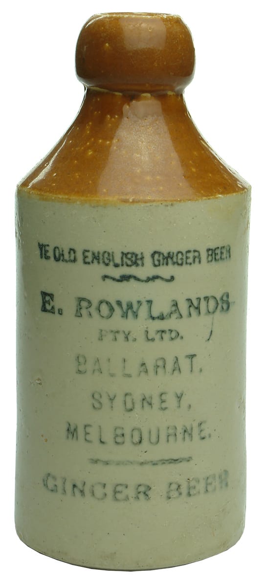 Ye Old English Ginger Beer Rowlands Bottle