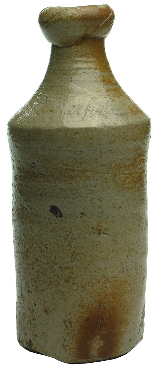 Garfield Script Engraved Stoneware Ginger Beer Convict Bottle