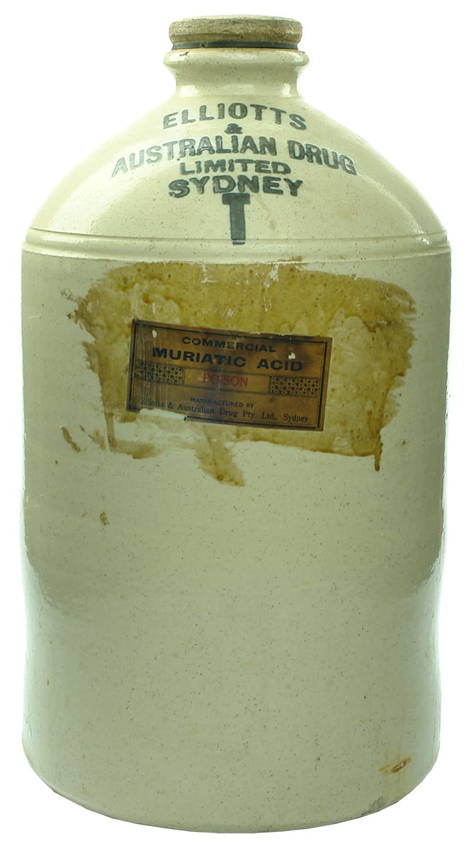 Elliotts Australian Drug Sydney Fowler Demijohn