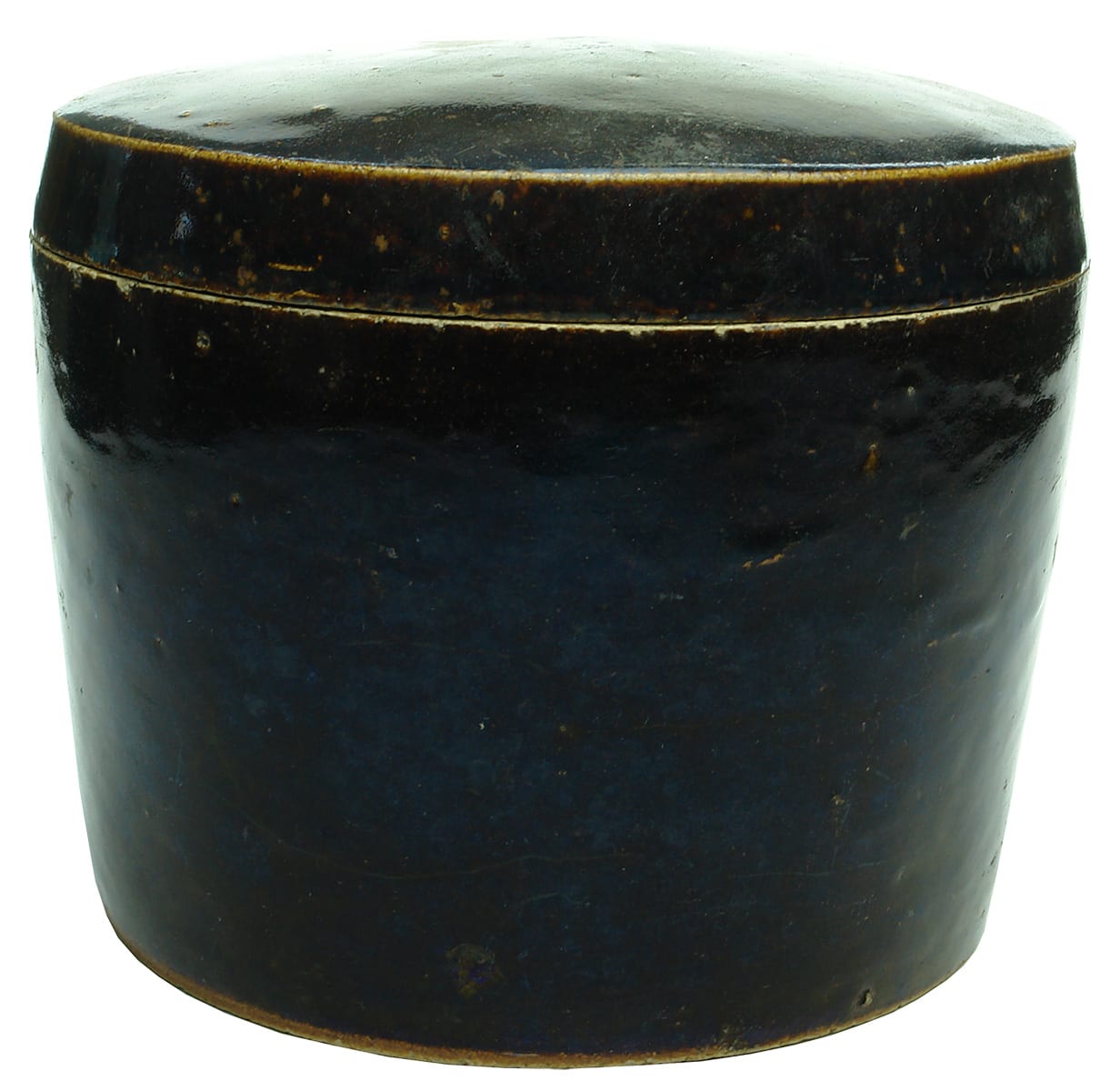 Lidded Brown Glaze Chinese Jar