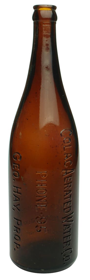 Colac Aerated Water Crown Seal Bottle