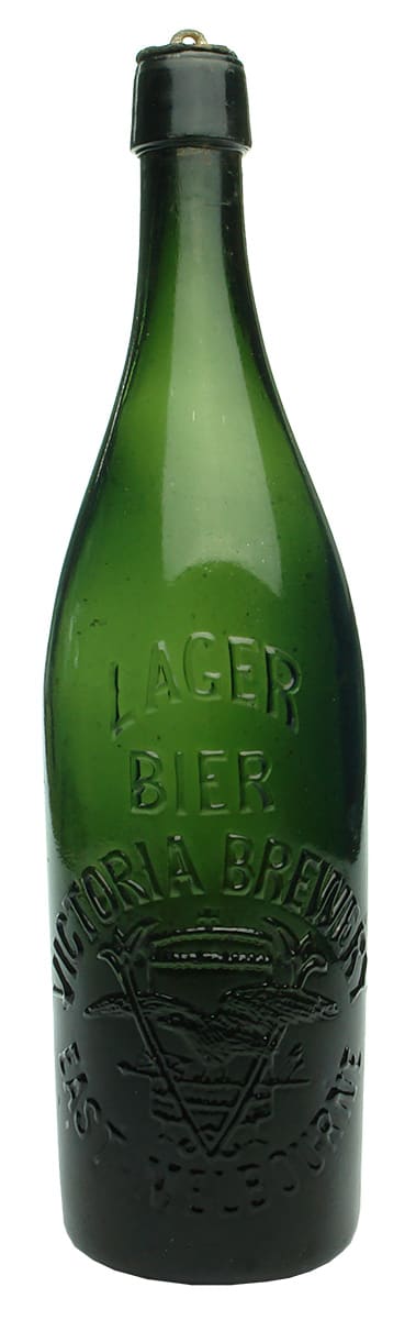 Lager Bier Victoria Brewery East Melbourne Antique Beer Bottle