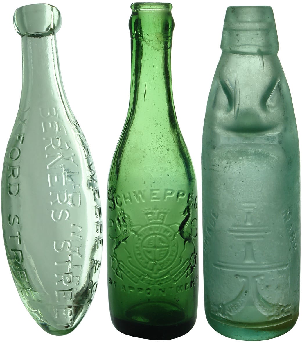 Antique Reproduction Schweppes Soda Bottles
