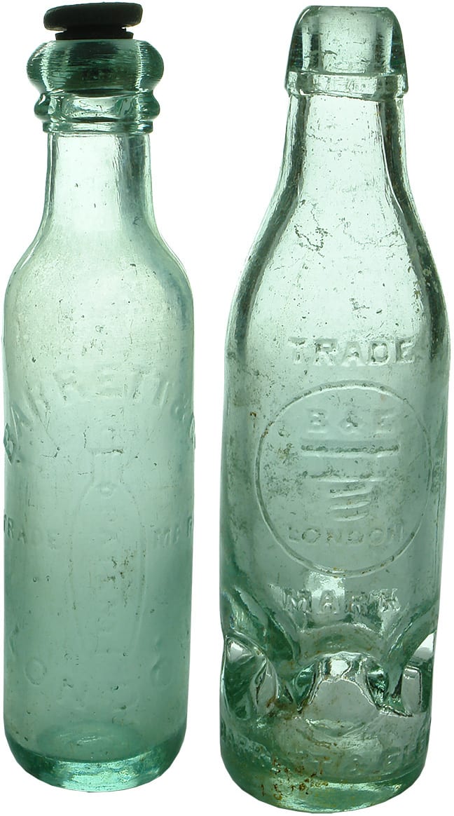 Antique Barrett Patent Soft Drink Bottles
