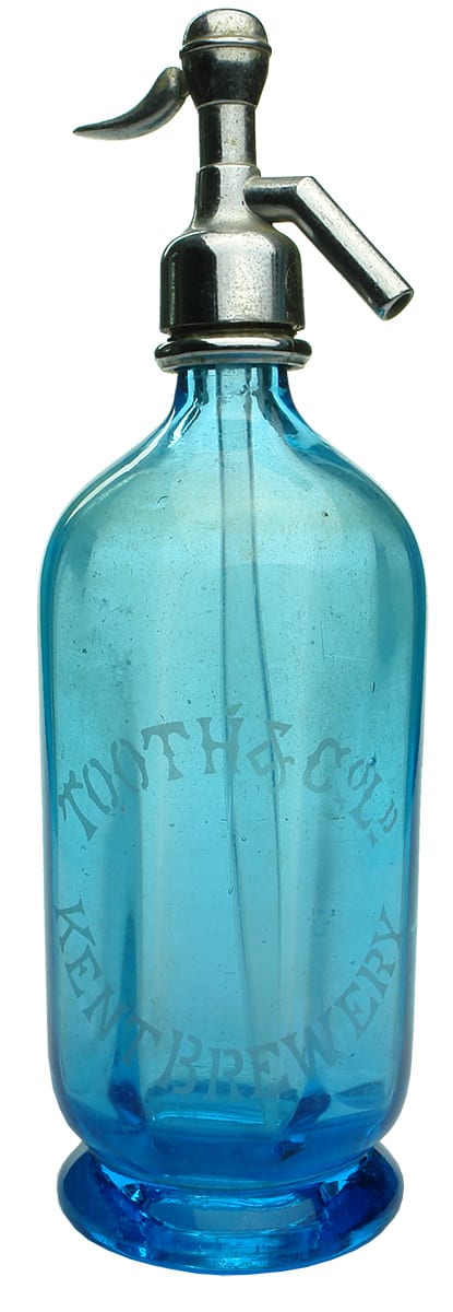 Tooth Kent Brewery Blue Glass Soda Syphon