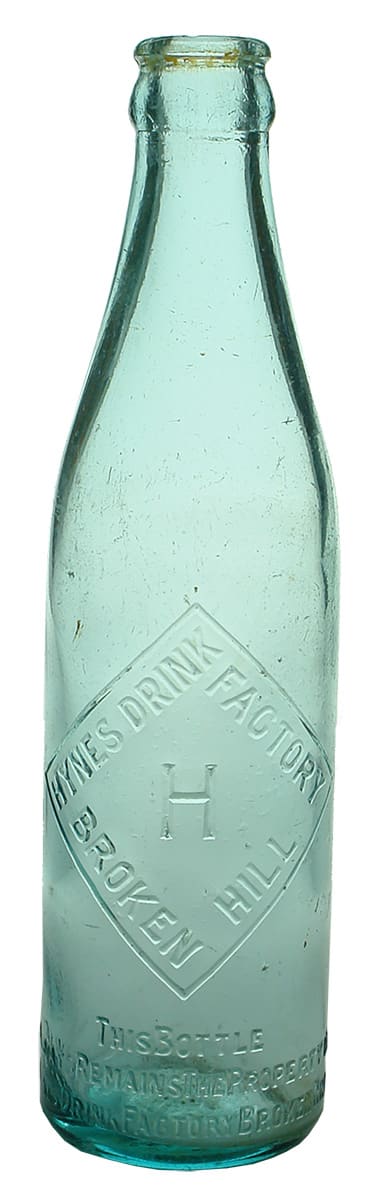 Hynes Drink Factory Broken Hill Soft Drink Bottle