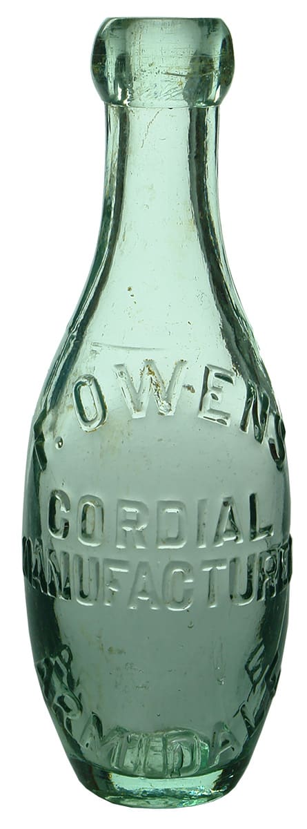 Owens Cordial Manufacturer Armidale Skittle Antique Bottle