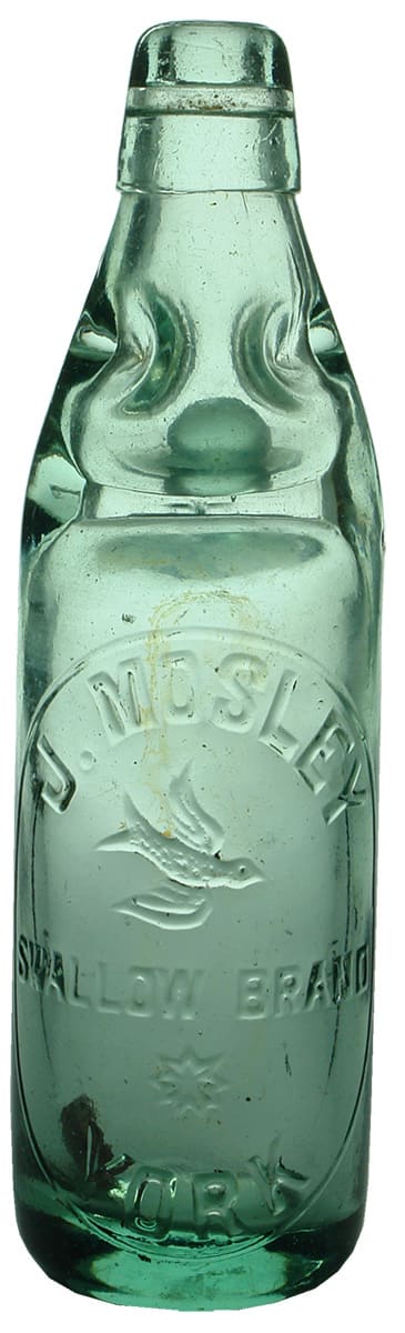 Mosley York Swallow Brand Antique Codd Marble Bottle