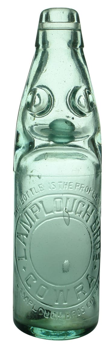 Lamplough Cowra Antique Codd Marble Bottle