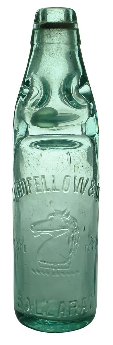 Goodfellow Ballarat Horse Antique Codd Marble Bottle