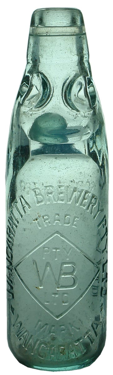 Wangaratta Brewery Soda Water Codd Marble Bottle