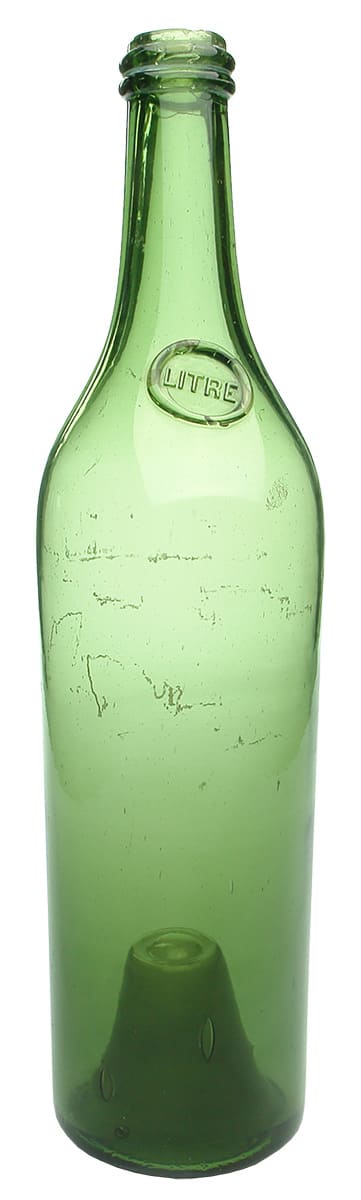 Litre Sealed Antique Wine Bottle