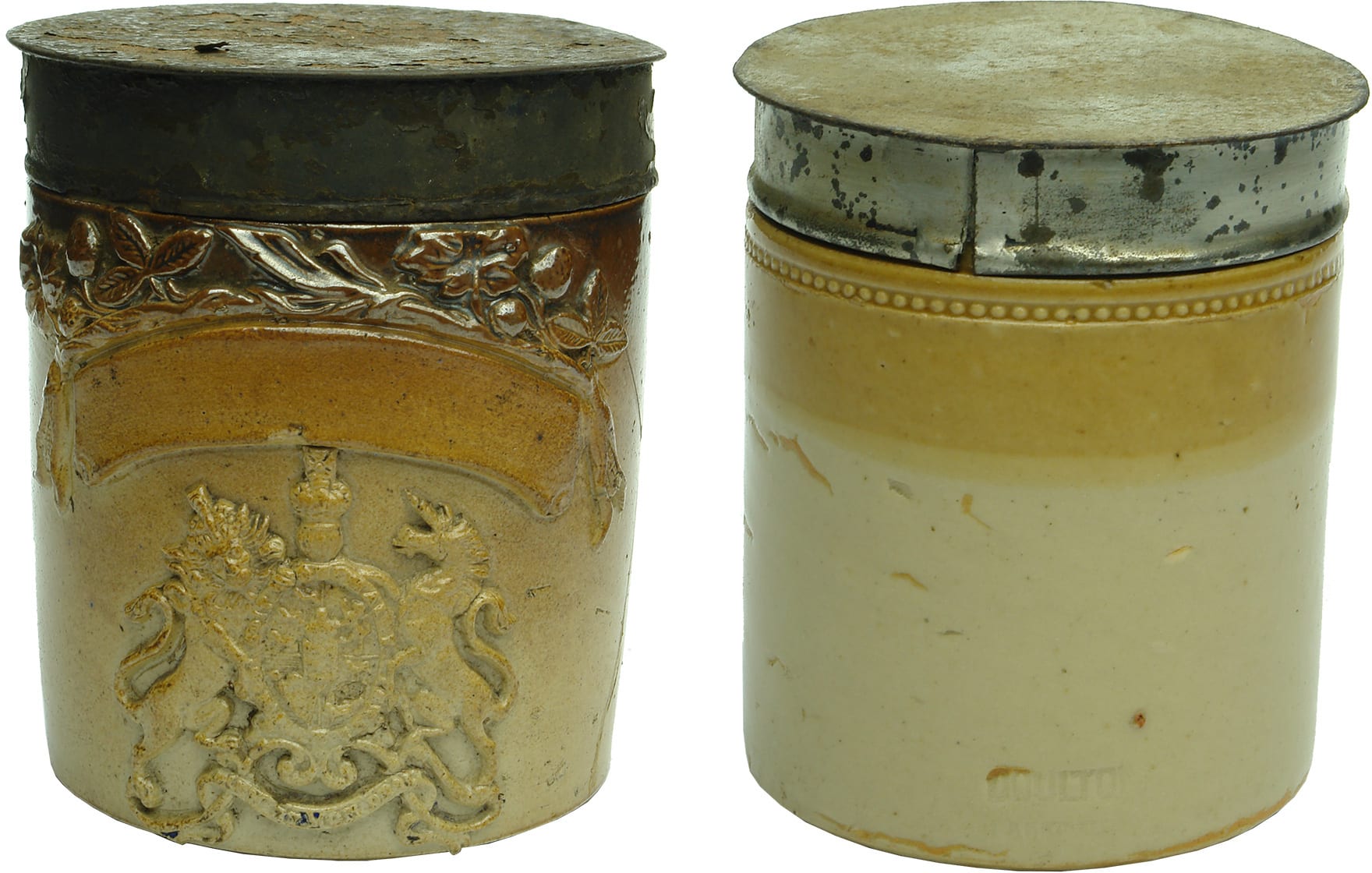Stoneware Metal Lidded Jars