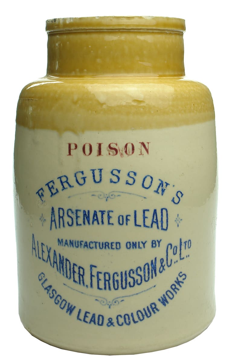 Fergussons Arsenate of Lead Poison Stoneware Jar
