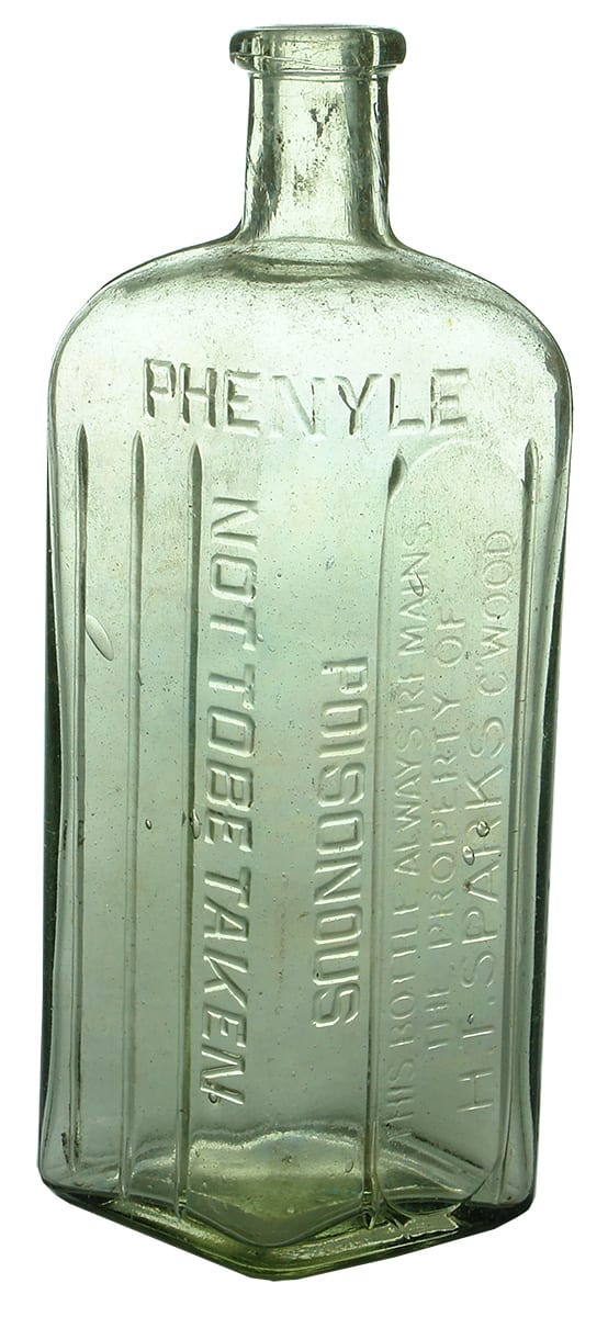 Sparks Collingwood Phenyle Antique Poison Bottle