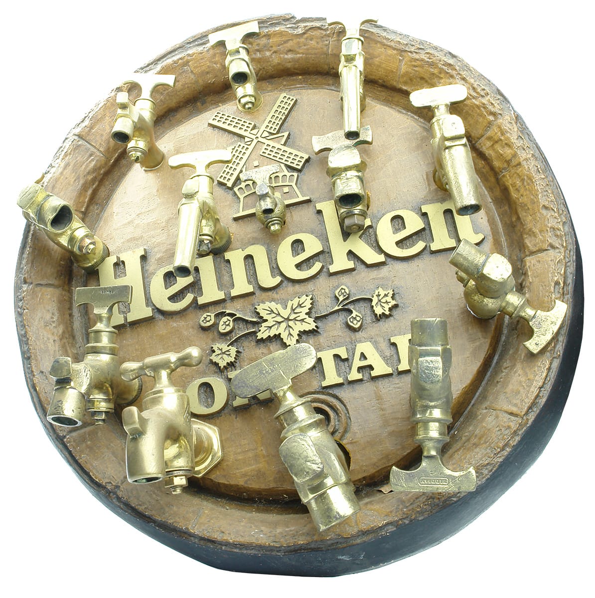 Antique Brass Beer Taps Heineken Display