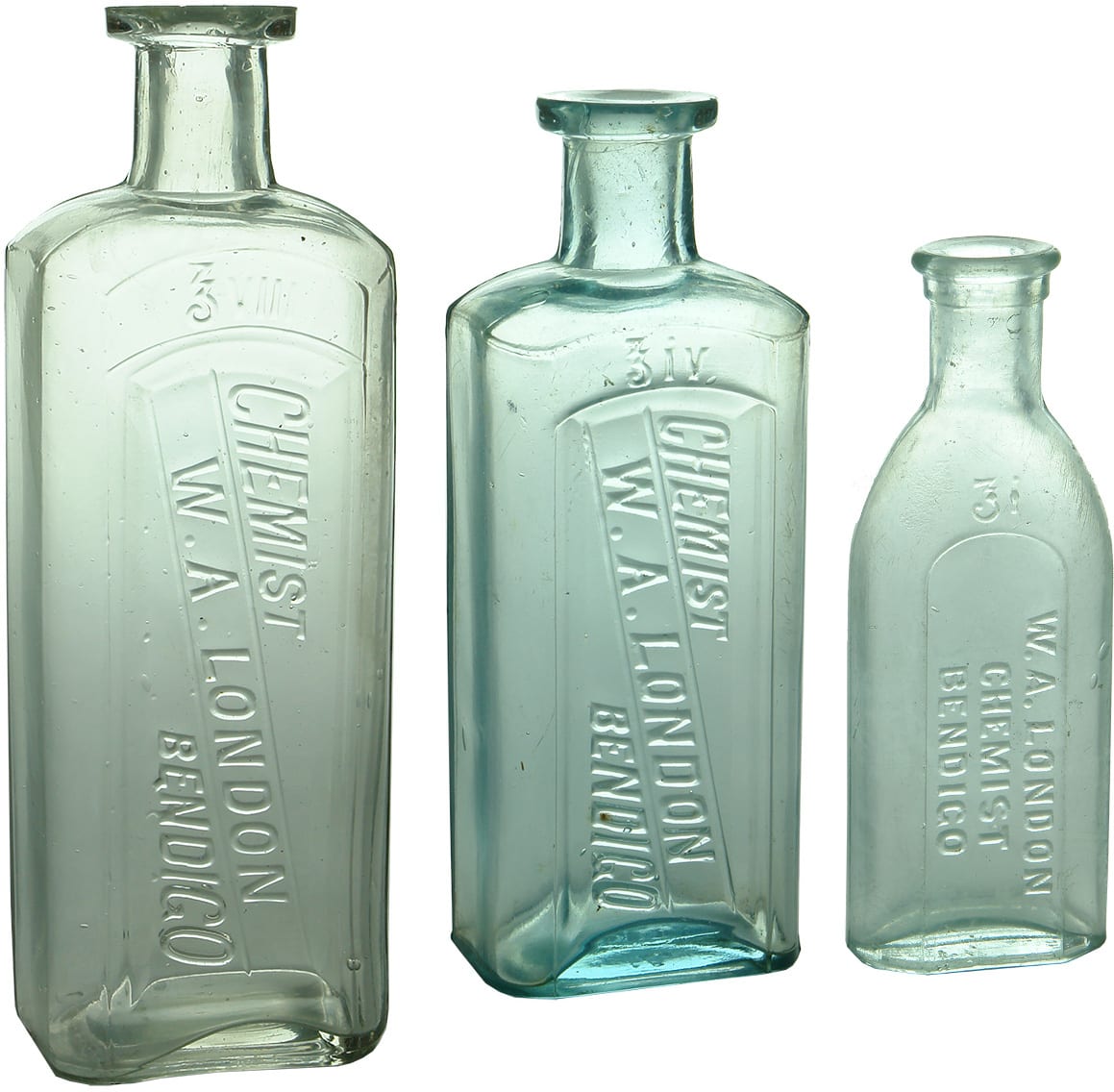 Antique Bendigo London Chemist Bottles