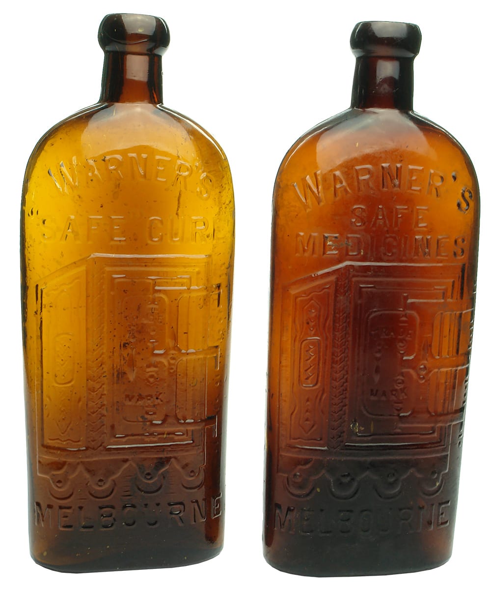 Warners Safe Cure Snake Oil Antique Bottles