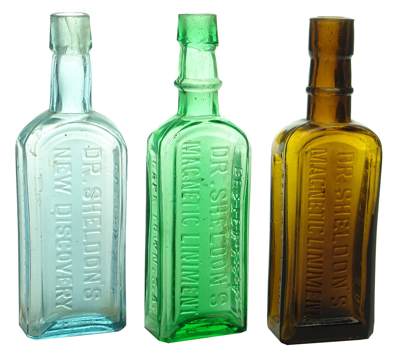 Dr Sheldons New Discovery Magnetic Liniment Antique Bottles