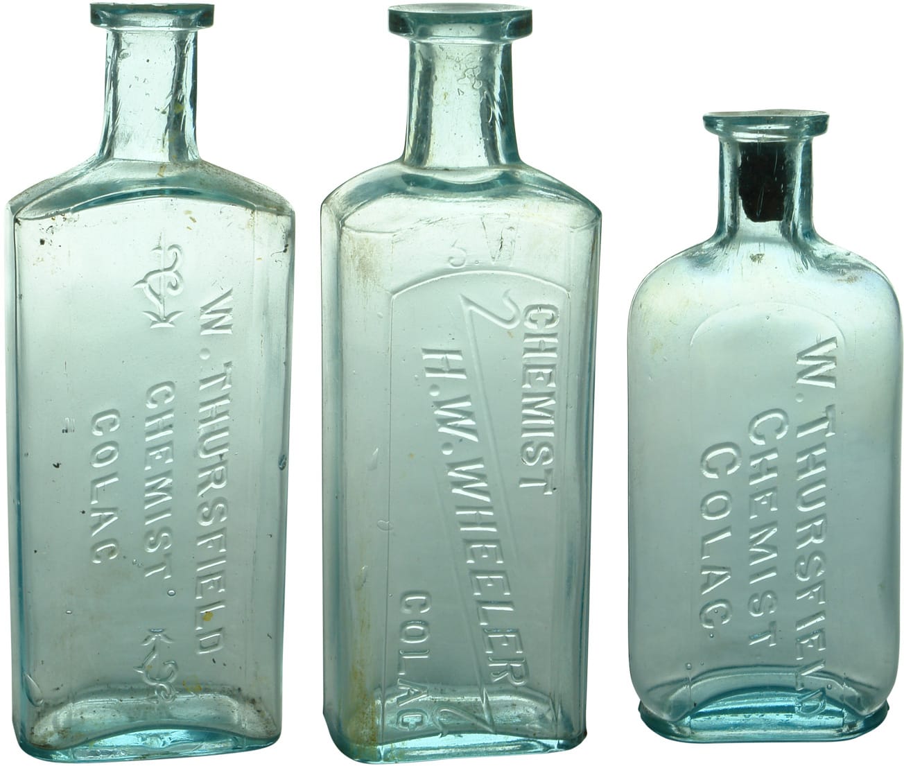 Antique Colac Chemist Bottles