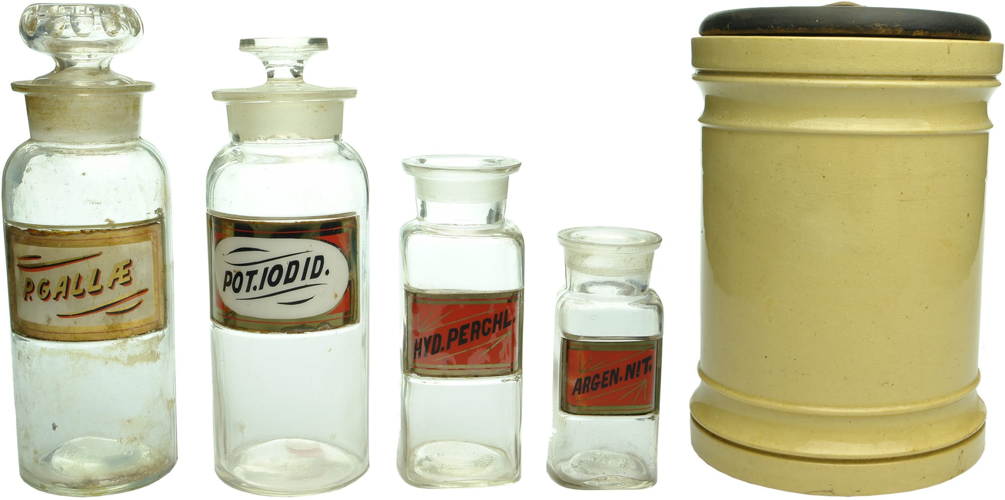 Antique Pharmacy Underglass Bottles