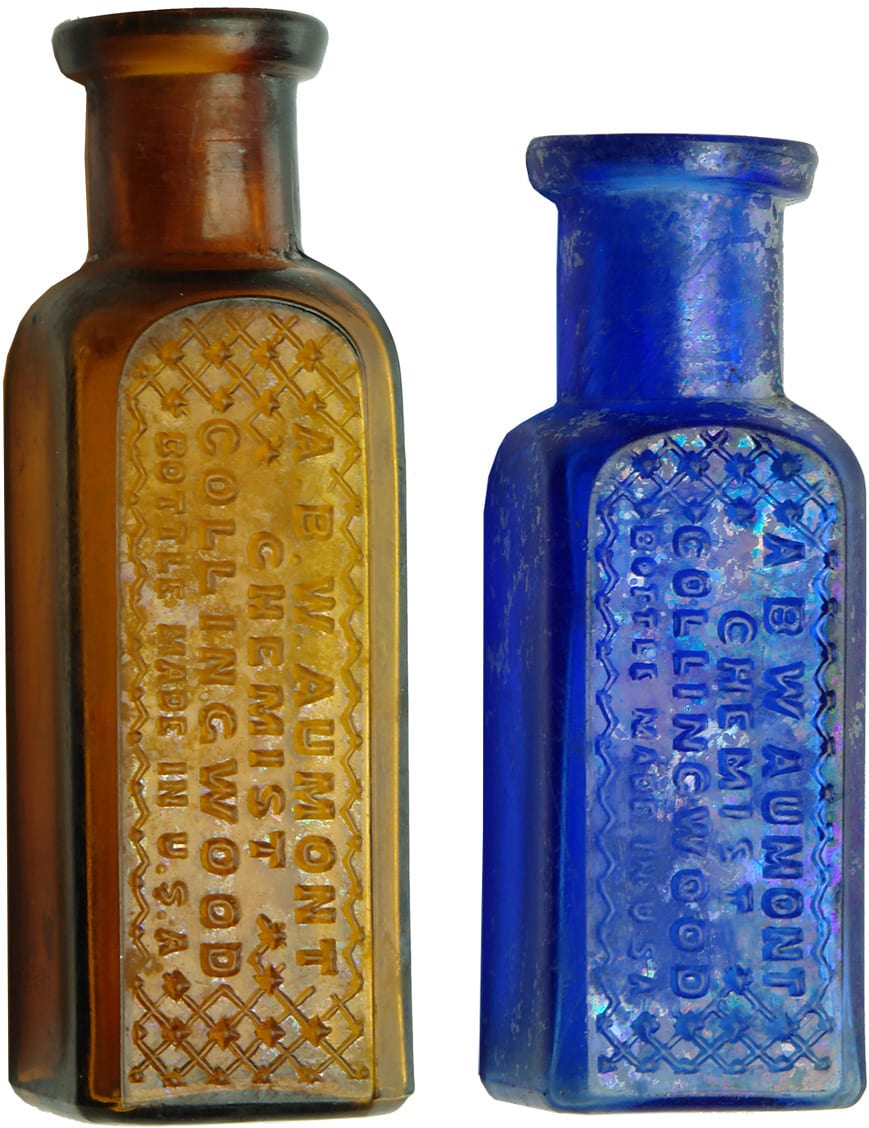 Aumont Chemist Collingwood Antique Poison Bottles