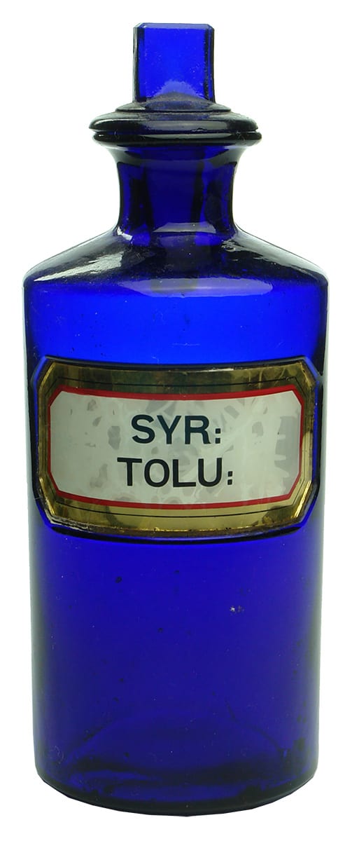 Syr Tolu Cobalt Blue Pharmacy Bottle