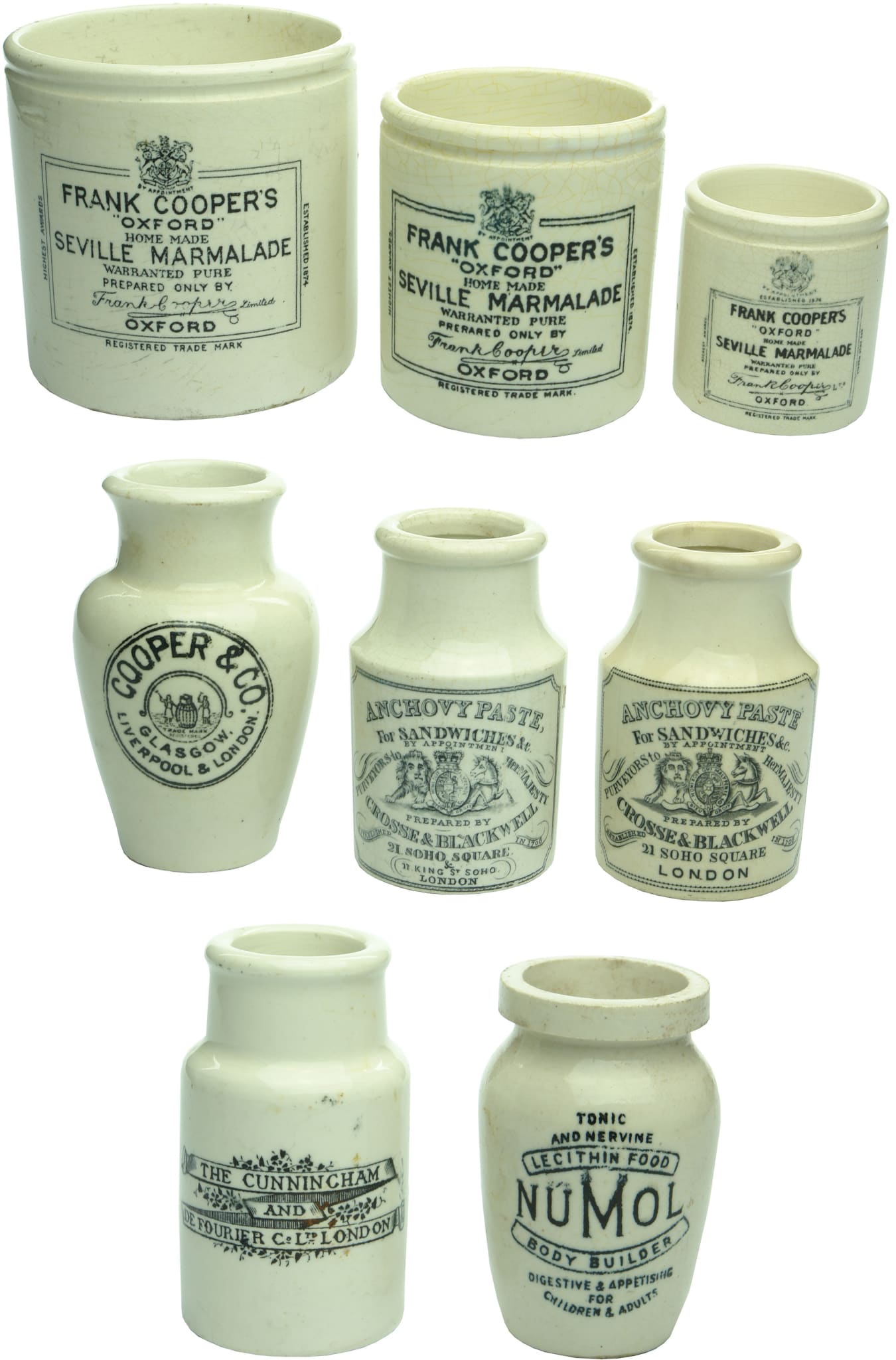 Printed Antique Stoneware Pottery Ceramic Jars
