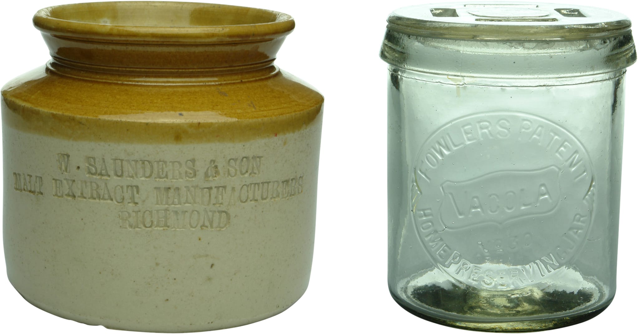 Saunders Fowlers Patent Antique Jars