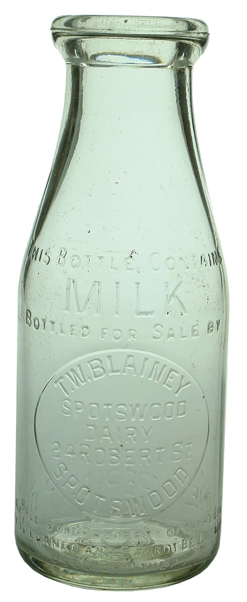 Blainey Spotswood Vintage Milk Bottle