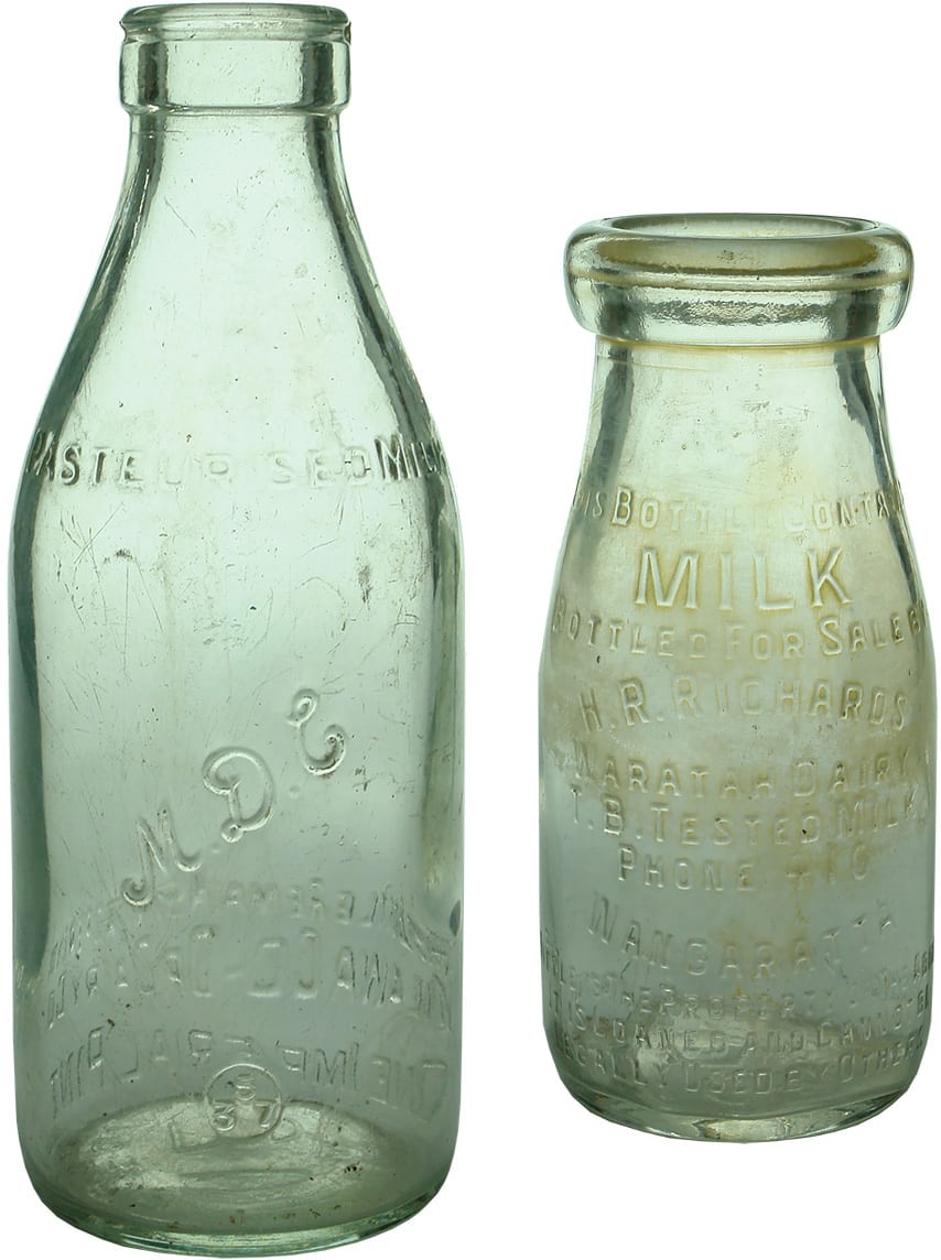 Collection Vintage Milk Cream Bottles