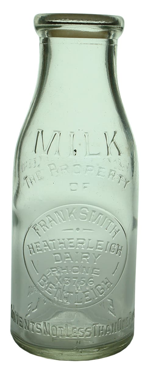 Frank Smith Heatherleigh Bentleigh Milk Bottle