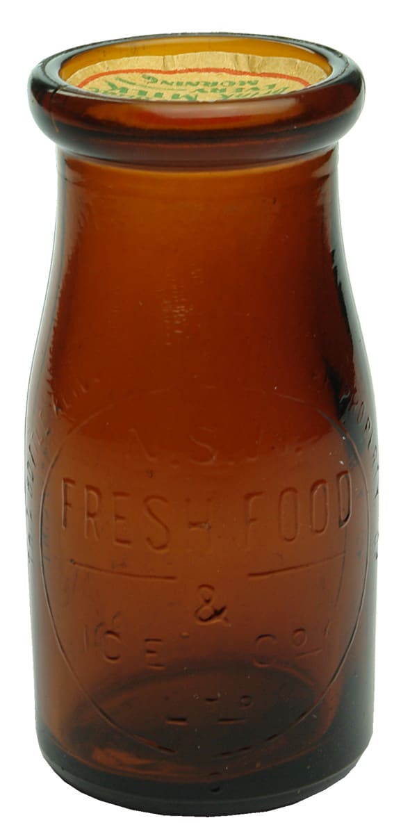 NSW Fresh Food Ice Amber Milk Bottle