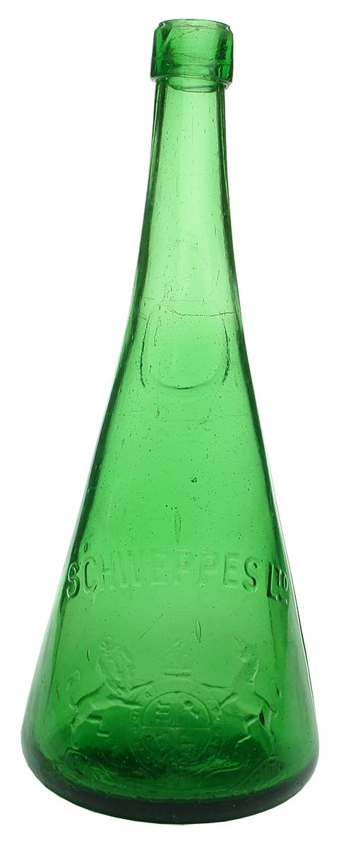 Schweppes Conical Green Cordial Bottle