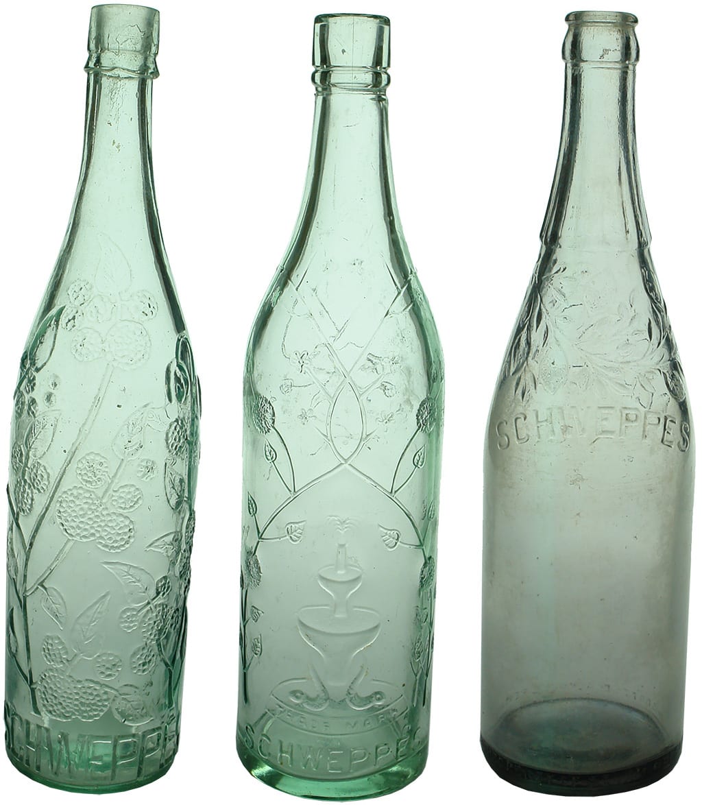 Antique Schweppes Cordial Bottles