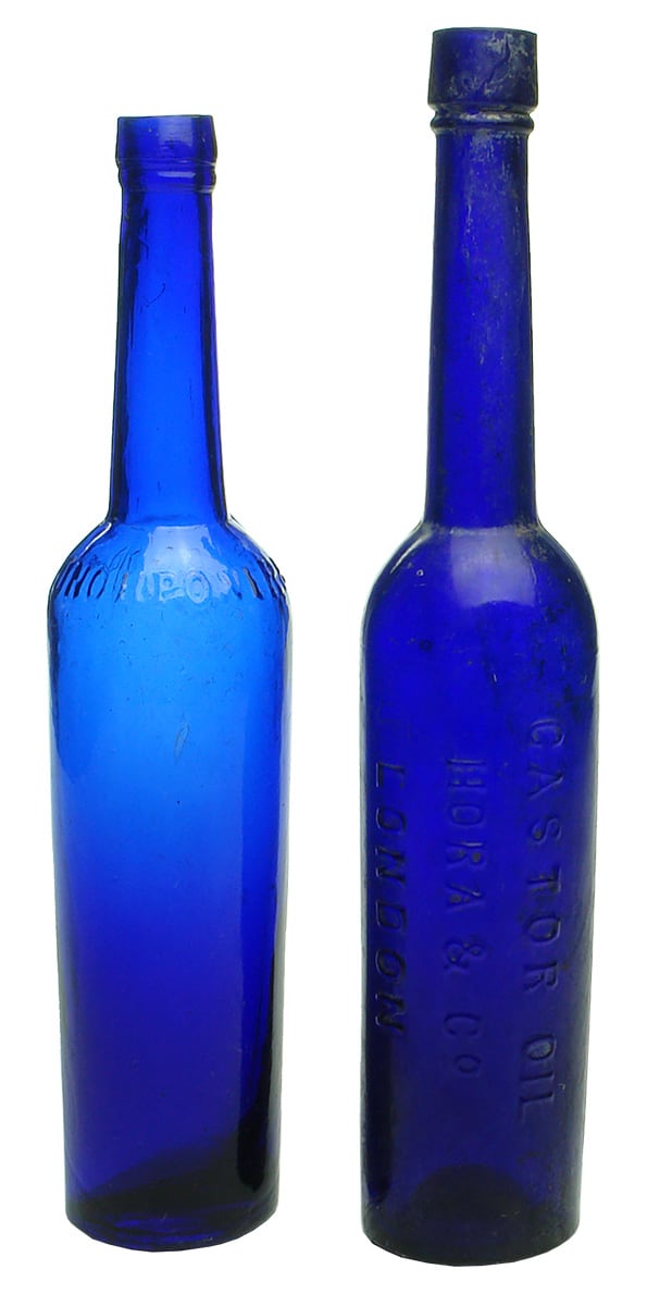 Hora Power Cobalt Blue Castor Oil Bottles