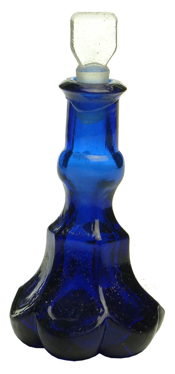 Cobalt Crosse Blackwell Fancy Shaped Essence Bottle