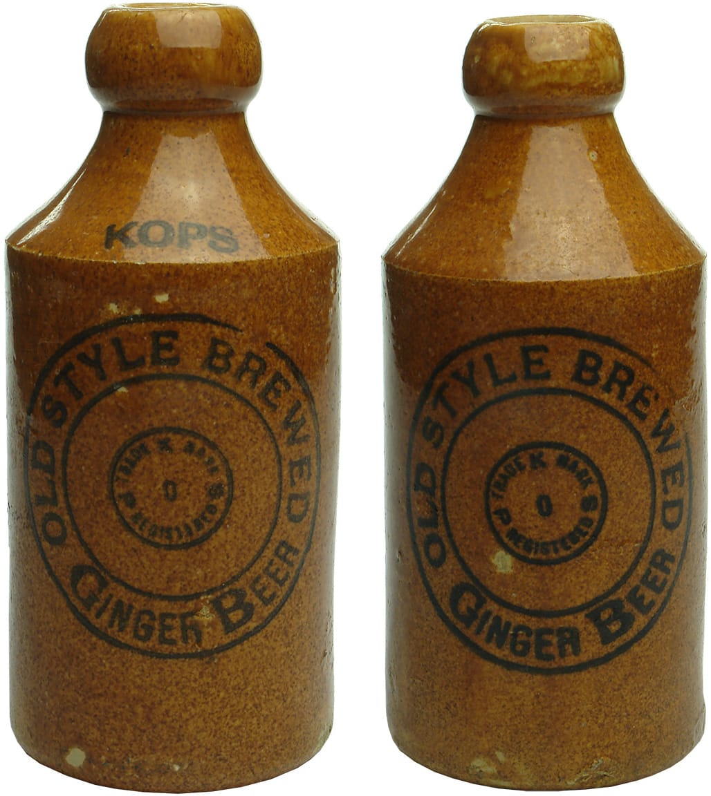 Old Antique Stoneware Ginger Beer Bottles