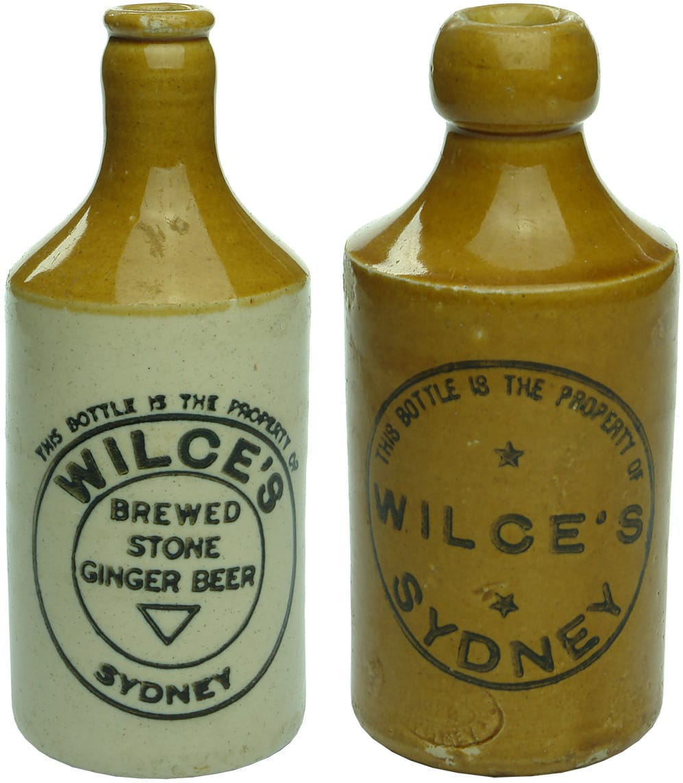 Old Antique Stoneware Ginger Beer Bottles