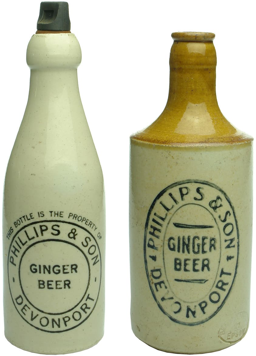 Old Antique Stoneware Ginger Beer Bottles